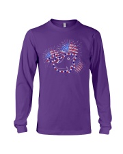 Dolphin flag fireworks dolphin lovers Long Sleeve Tee tile