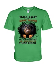 Rottweiler Grumpy Old Man Gift for you V-Neck T-Shirt tile