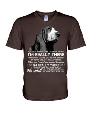 Basset hound i am really there basset hound lover V-Neck T-Shirt tile