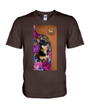 Chihuahua magical gift for dog mom V-Neck T-Shirt tile