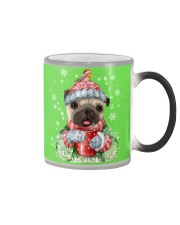 Pug warm winter christmas dog lover Color Changing Mug tile