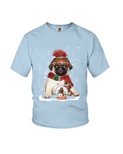 Pug christmas ball gift for pug mom dog lover Youth T-Shirt tile
