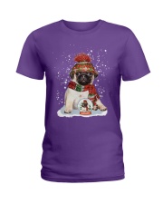 Pug christmas ball gift for pug mom dog lover Ladies T-Shirt tile