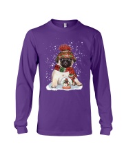 Pug christmas ball gift for pug mom dog lover Long Sleeve Tee tile