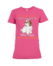 Shih tzu annoying people shih tzu lovers dog moms Premium Fit Ladies Tee tile