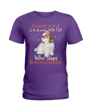 Shih tzu annoying people shih tzu lovers dog moms Ladies T-Shirt tile