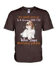 Shih tzu annoying people shih tzu lovers dog moms V-Neck T-Shirt tile