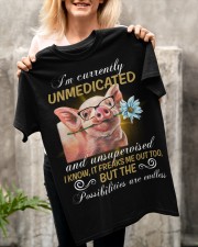 Pig I'm currently unmedicated Classic T-Shirt apparel-classic-tshirt-lifestyle-front-117