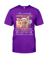 Pig I'm currently unmedicated Classic T-Shirt tile