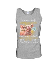Pig I'm currently unmedicated Unisex Tank tile