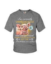 Pig I'm currently unmedicated Youth T-Shirt tile