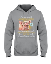 Pig I'm currently unmedicated Hooded Sweatshirt tile