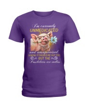 Pig I'm currently unmedicated Ladies T-Shirt tile