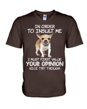 Chihuahua value your opinion dog lover V-Neck T-Shirt tile