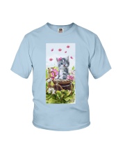 Cat Little angel in the garden Gift for you Youth T-Shirt tile