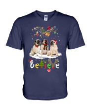 Pug believe gift for Pug lovers V-Neck T-Shirt tile