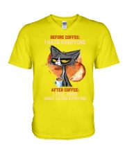 Cat Drink coffee Have everyone Gift for U V-Neck T-Shirt tile