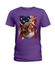 Dragon butterfly on nose dragon lover Ladies T-Shirt tile