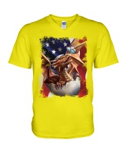 Dragon butterfly on nose dragon lover V-Neck T-Shirt tile