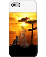 Cat and jesus necklace Phone Case tile