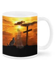 Cat and jesus necklace Mugs tile