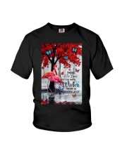 Flamingo they walk beside us wings bird lover Youth T-Shirt tile