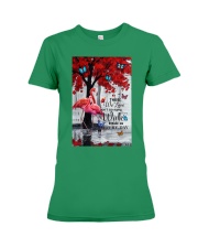 Flamingo they walk beside us wings bird lover Premium Fit Ladies Tee tile