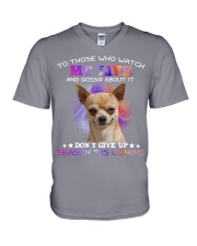 Chihuahua Don't Gossip about my life V-Neck T-Shirt tile