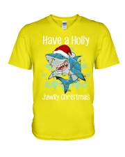 Shark have a christmas gift for shark lover V-Neck T-Shirt tile