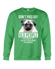 Pug dont piss off old people pug lovers Crewneck Sweatshirt tile