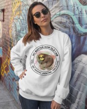 Sloth no matter sloth lovers Crewneck Sweatshirt lifestyle-unisex-sweatshirt-front-3