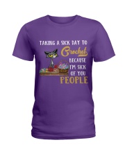Cat Crochet sick of people gift for you Ladies T-Shirt tile