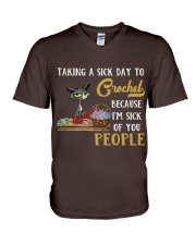 Cat Crochet sick of people gift for you V-Neck T-Shirt tile