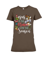 Lp 10 Butterfly Jesus reason for season sweater Premium Fit Ladies Tee tile