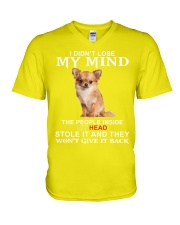 Chihuahua lost my mind dog lover V-Neck T-Shirt tile