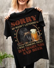 Dachshund and Beer Sorry not listen Gift for U Classic T-Shirt apparel-classic-tshirt-lifestyle-front-117
