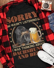 Dachshund and Beer Sorry not listen Gift for U Classic T-Shirt apparel-classic-tshirt-lifestyle-front-163