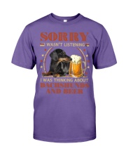 Dachshund and Beer Sorry not listen Gift for U Premium Fit Mens Tee tile