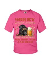 Dachshund and Beer Sorry not listen Gift for U Youth T-Shirt tile