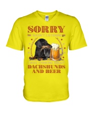 Dachshund and Beer Sorry not listen Gift for U V-Neck T-Shirt tile
