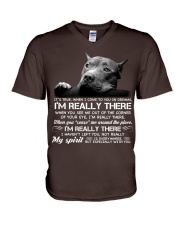 Pitbull i am really there pitbull lovers V-Neck T-Shirt tile