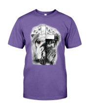 Bulldog love and faith dog mom Premium Fit Mens Tee tile