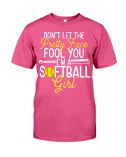 Softball Don't let the pretty face fool you Gift for you Premium Fit Mens Tee tile