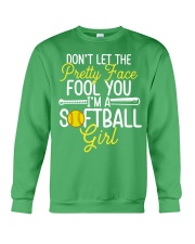 Softball Don't let the pretty face fool you Gift for you Crewneck Sweatshirt tile