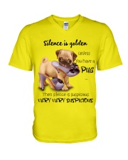 Pug Silence is very suspicious Gift for you V-Neck T-Shirt tile