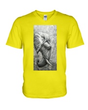 Elephant cool art gift for elephant lover V-Neck T-Shirt tile