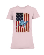 Dolphin smile flag dolphin lover Premium Fit Ladies Tee tile