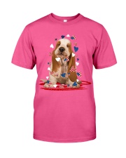 Basset hound flag heart basset hound lovers Classic T-Shirt tile