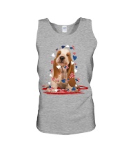 Basset hound flag heart basset hound lovers Unisex Tank tile