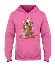Basset hound flag heart basset hound lovers Hooded Sweatshirt tile